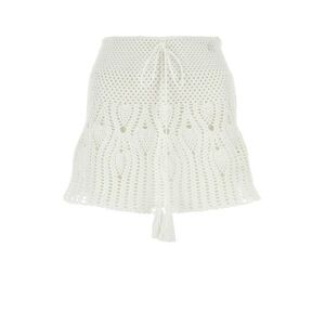 Loewe Paula's Ibiza Women White Crochet Paula S Ibiza Mini Skirt